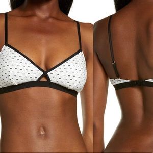NEW Madewell bralette convertible straps double dot cotton / modal Medium